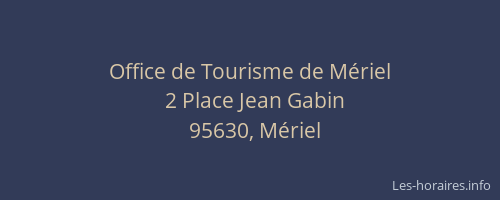 Office de Tourisme de Mériel