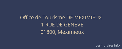 Office de Tourisme DE MEXIMIEUX
