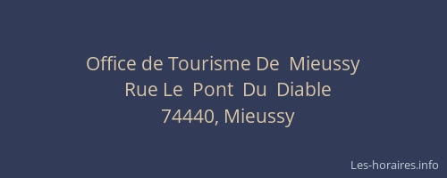 Office de Tourisme De  Mieussy