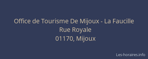 Office de Tourisme De Mijoux - La Faucille