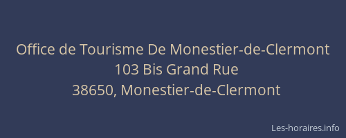 Office de Tourisme De Monestier-de-Clermont