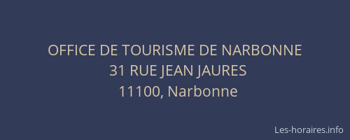 OFFICE DE TOURISME DE NARBONNE