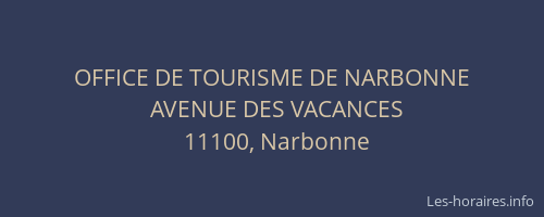 OFFICE DE TOURISME DE NARBONNE