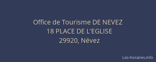 Office de Tourisme DE NEVEZ