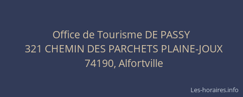 Office de Tourisme DE PASSY