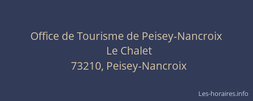 Office de Tourisme de Peisey-Nancroix