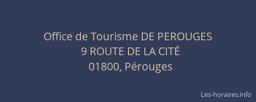Office de Tourisme DE PEROUGES