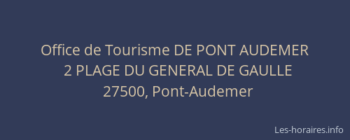 Office de Tourisme DE PONT AUDEMER