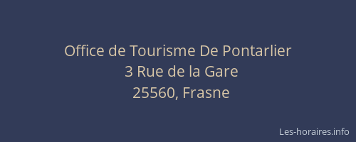 Office de Tourisme De Pontarlier