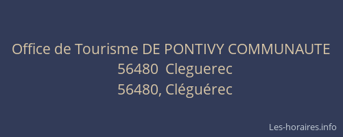 Office de Tourisme DE PONTIVY COMMUNAUTE