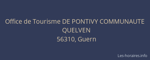Office de Tourisme DE PONTIVY COMMUNAUTE