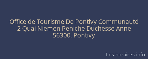 Office de Tourisme De Pontivy Communauté
