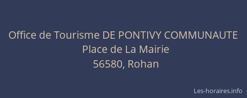 Office de Tourisme DE PONTIVY COMMUNAUTE