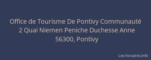 Office de Tourisme De Pontivy Communaut&eacute;
