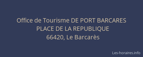 Office de Tourisme DE PORT BARCARES