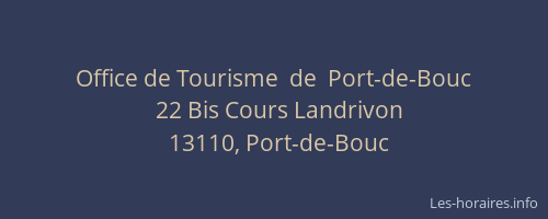 Office de Tourisme  de  Port-de-Bouc