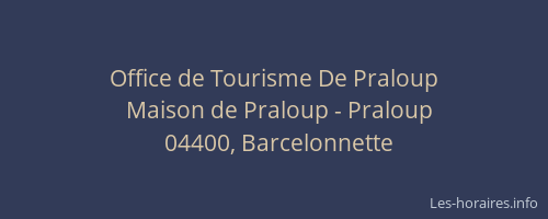 Office de Tourisme De Praloup