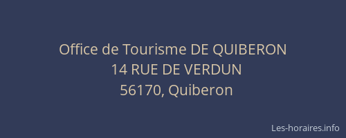 Office de Tourisme DE QUIBERON