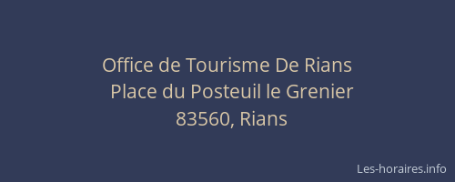 Office de Tourisme De Rians