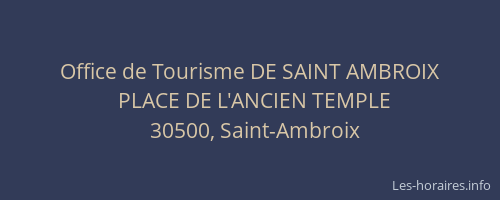 Office de Tourisme DE SAINT AMBROIX
