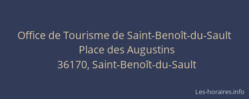 Office de Tourisme de Saint-Beno&icirc;t-du-Sault