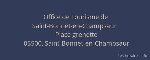 Office de Tourisme de Saint-Bonnet-en-Champsaur