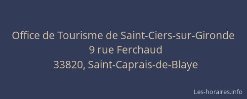 Office de Tourisme de Saint-Ciers-sur-Gironde
