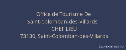 Office de Tourisme De Saint-Colomban-des-Villards