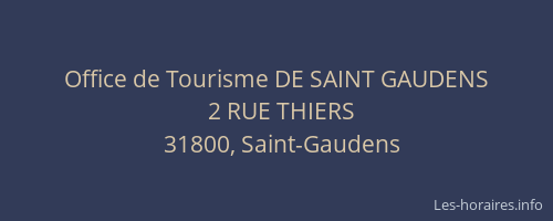 Office de Tourisme DE SAINT GAUDENS