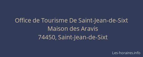 Office de Tourisme De Saint-Jean-de-Sixt