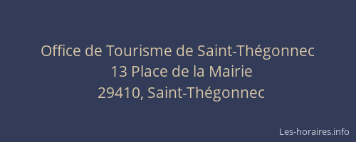 Office de Tourisme de Saint-Th&eacute;gonnec