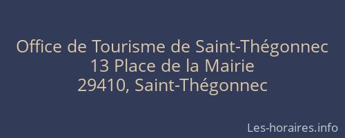 Office de Tourisme de Saint-Thégonnec