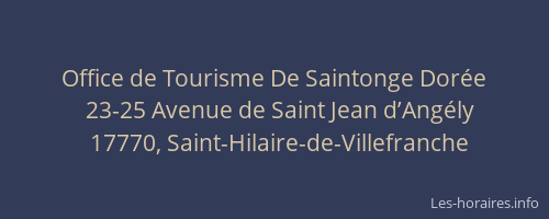 Office de Tourisme De Saintonge Dor&eacute;e
