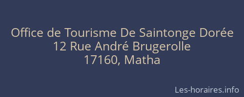 Office de Tourisme De Saintonge Dorée
