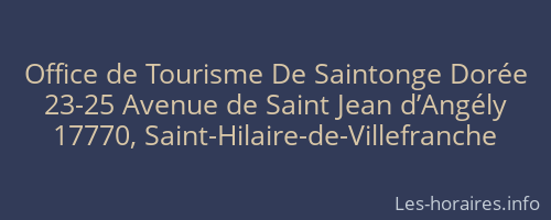 Office de Tourisme De Saintonge Dorée