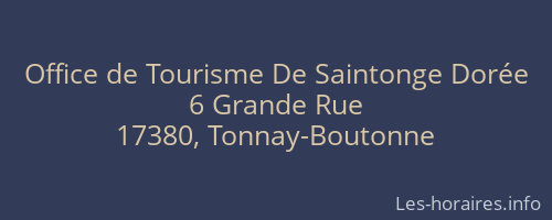 Office de Tourisme De Saintonge Dorée