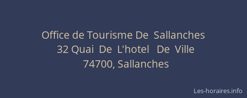Office de Tourisme De  Sallanches