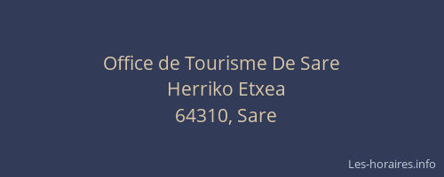 Office de Tourisme De Sare
