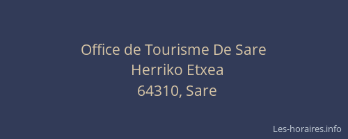 Office de Tourisme De Sare