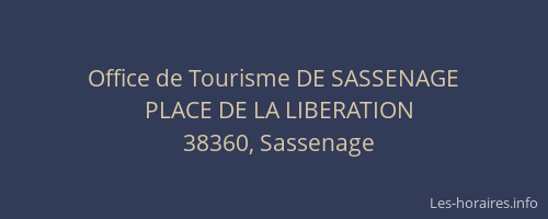 Office de Tourisme DE SASSENAGE