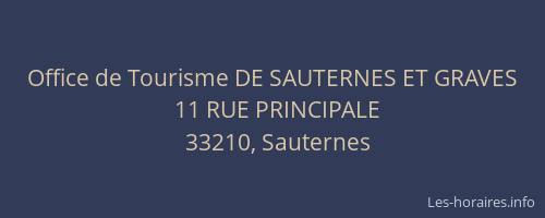 Office de Tourisme DE SAUTERNES ET GRAVES