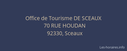 Office de Tourisme DE SCEAUX