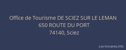 Office de Tourisme DE SCIEZ SUR LE LEMAN