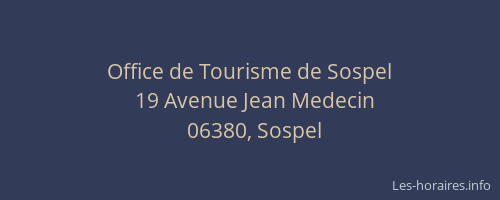 Office de Tourisme de Sospel