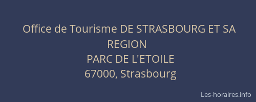 Office de Tourisme DE STRASBOURG ET SA REGION