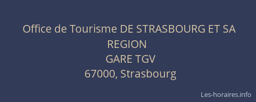 Office de Tourisme DE STRASBOURG ET SA REGION