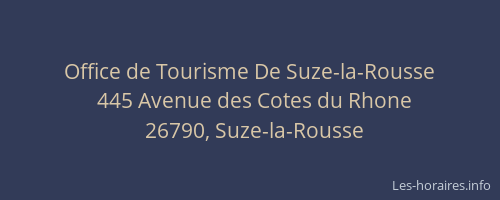 Office de Tourisme De Suze-la-Rousse