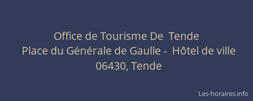Office de Tourisme De  Tende