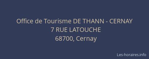 Office de Tourisme DE THANN - CERNAY