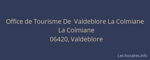 Office de Tourisme De  Valdeblore La Colmiane